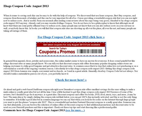 eBags Coupons • August .